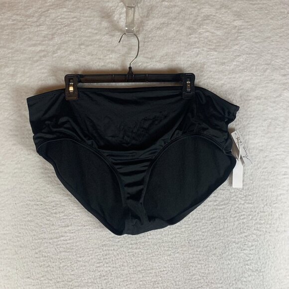 Anne Cole Cheeky‎ Bikini Bottoms Women's 20W Black Polyester High-Waist S9867 - Picture 1 of 7